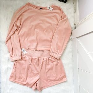 Old Navy NWT pink velvet lounge set